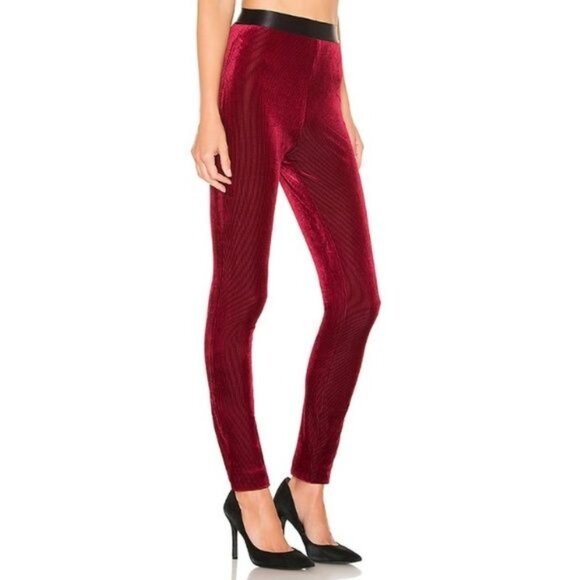 Lovers + Friends Burgundy Clair Velvet High-Waisted Legging - Picture 4 of 5